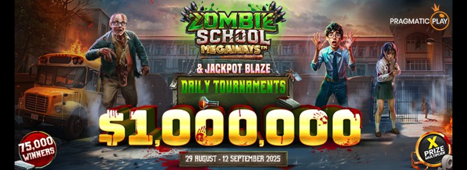 PP JACKPOT BLAZE & ZOMBIE SCHOOL MEGAWAYS DAILY TOURNAMENT